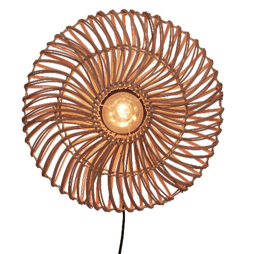 Good&Mojo Wandlamp Zanzibar S rotan/plat dia.40xh.12cm. naturel